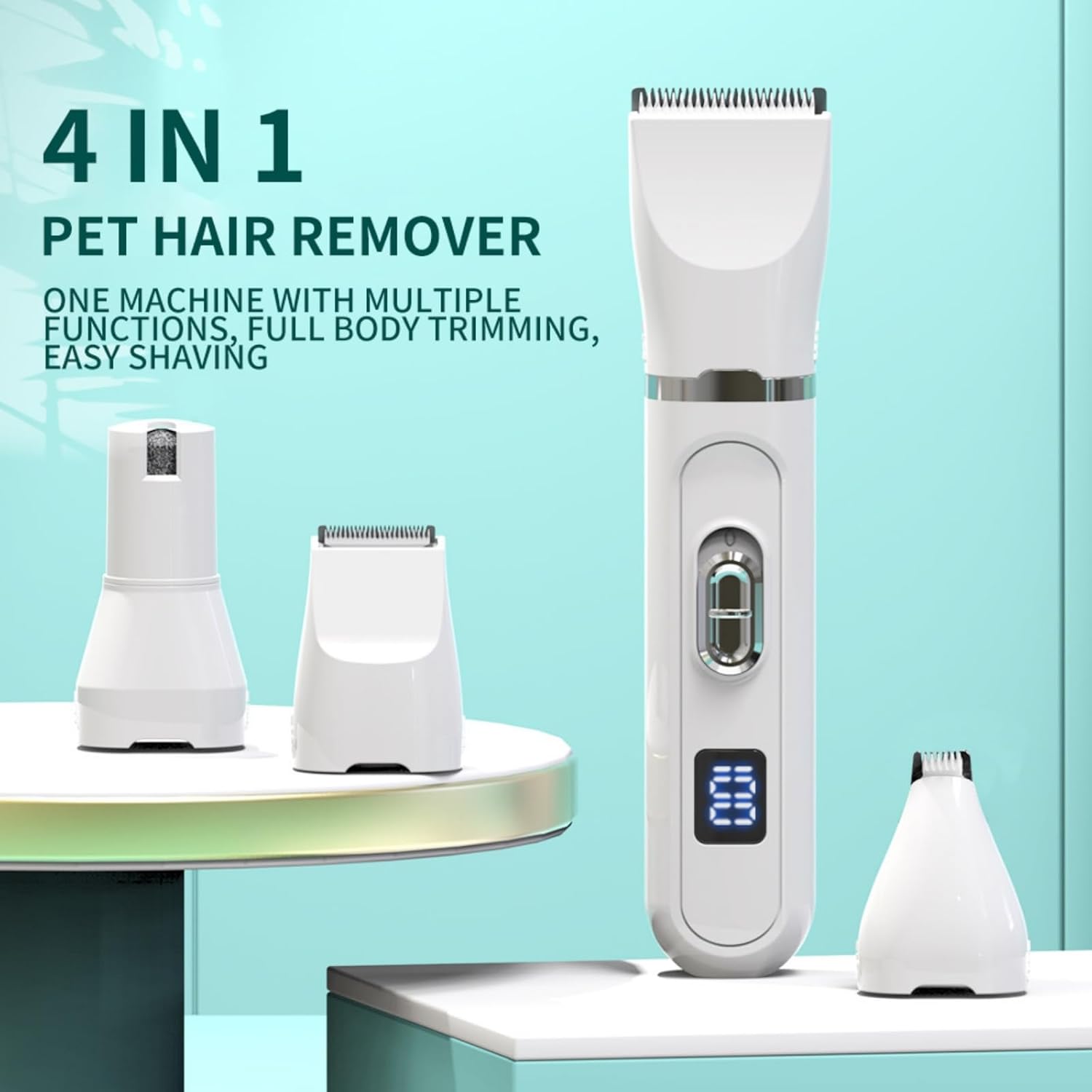 Pet Nail Grinder - Tierhaarschneidemaschine Pflegeset 4-in-1 Elektrischer geräuscharmer Nagelschleifer
