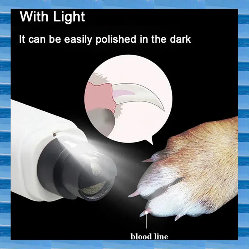 Pet Nail Grinder - Elektrischer Hunde-Nagelknipser für Hunde, Nagelschleifer, wiederaufladbar,
