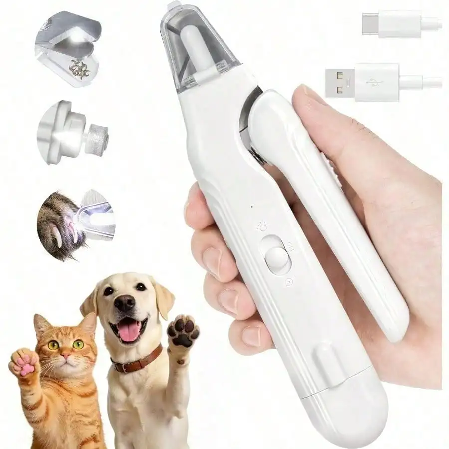 Pet Nail Grinder - Neues Modell 2-in-1 Hundenagelschneider mit Beleuchtung