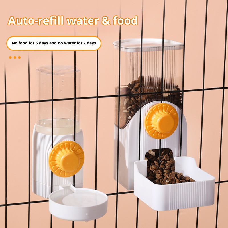 Automatic Pet Feeder - Automatischer hängender Katzenkäfig-Wasserspender und Futterspender, großes