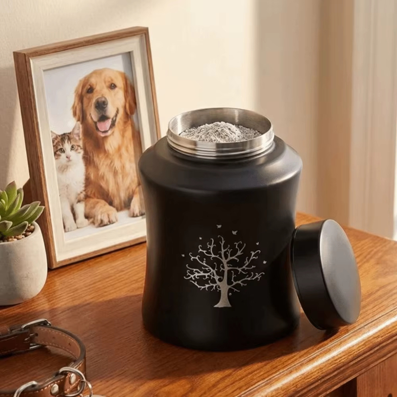 Pet Supplies Stores - Edelstahl Haustier-Aschebox mit Deckel Feuchtigkeitsbeständige Haustier-Urne