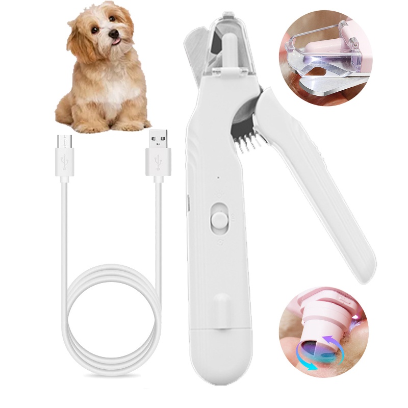 Pet Nail Grinder - 2-in-1 Haustier-Nagelknipser mit LED-Licht und Sicherheitsverriegelung,