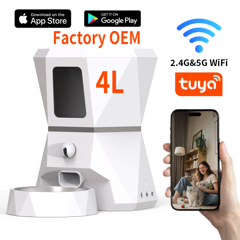Automatic Pet Feeder - Hochwertige 4L Tuya APP-gesteuerte WLAN-Zeitgesteuerte Automatische