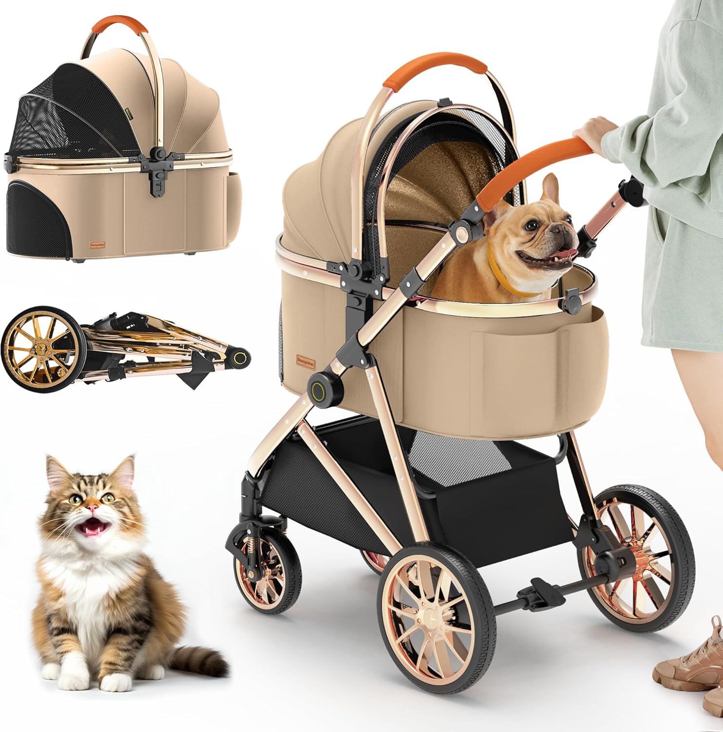 Luxuriöser 3-in-1 Haustier-Kin – Pet Stroller Carrier Bewertung und Preis