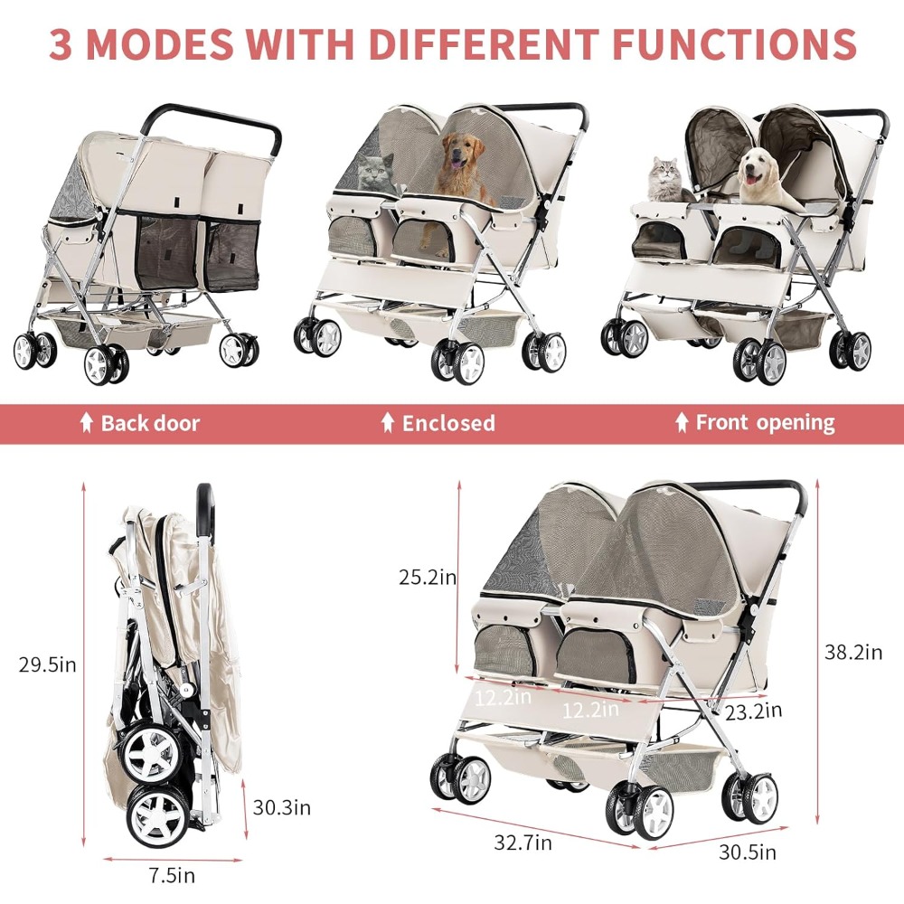 Haustierkinderwagen, faltbarer – Pet Stroller Carrier Bewertung und Preis